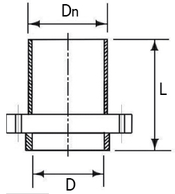 Схема гладкого патрубка с металлическим фланцем