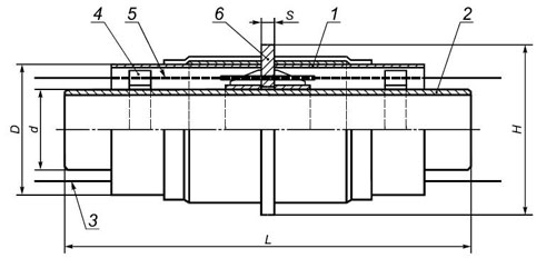 Схема опор скользящих для надземной прокладки труб ППУ ОЦ изоляции, мм